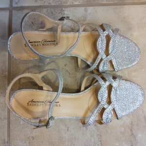 Badgley Mischka Glittering Silver Sandals